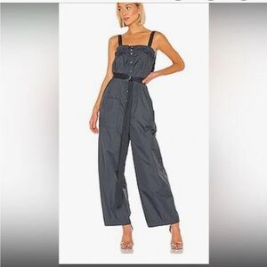 TIBI belted strapless jumpsuit from Goop